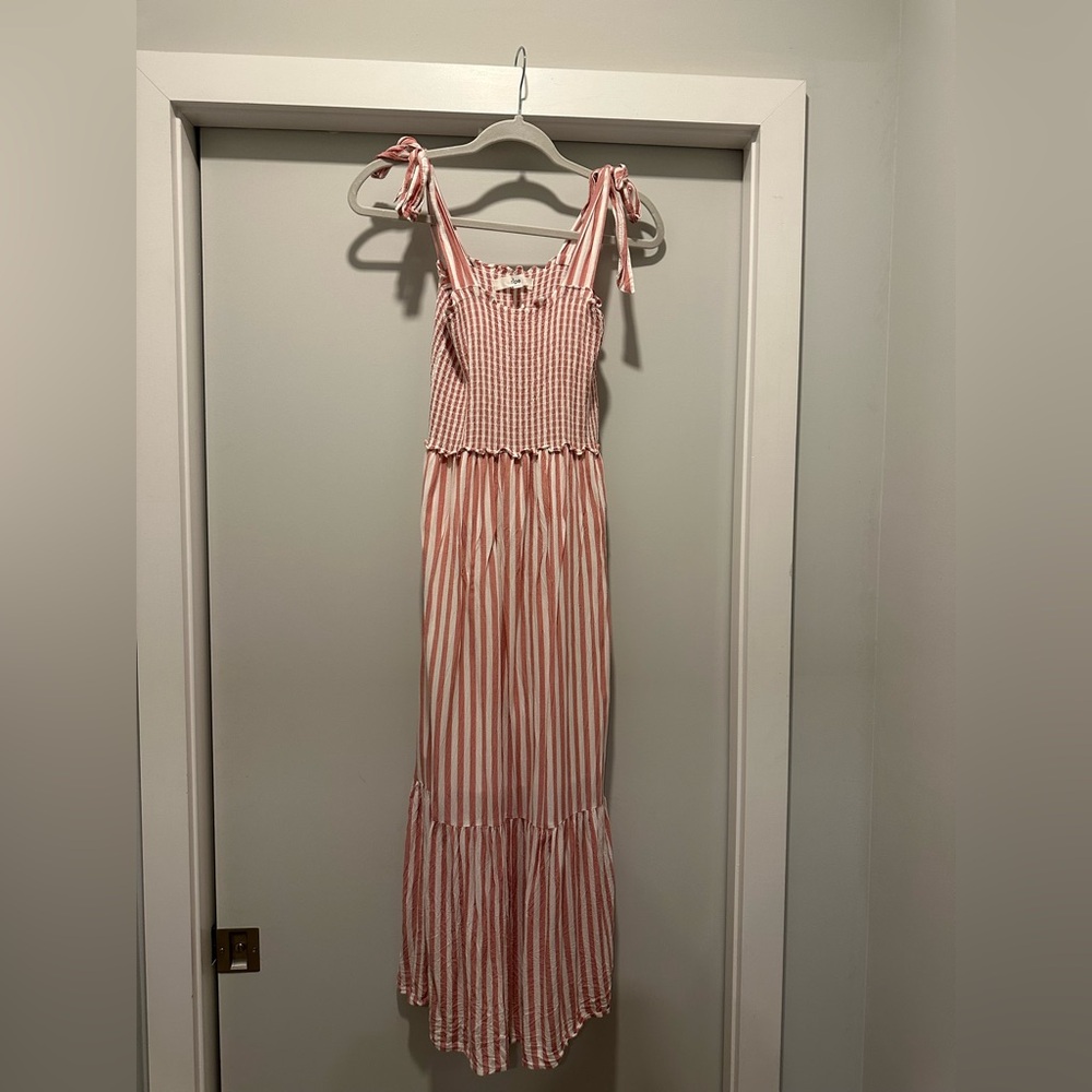 Ripe brand pink striped maxi dress size small